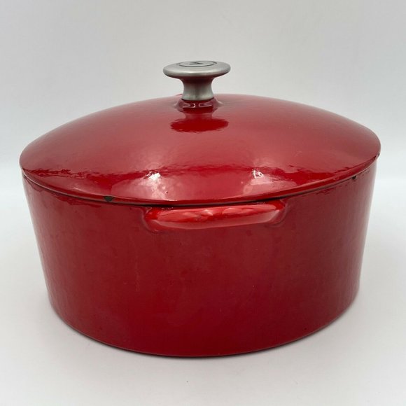 Round Dutch Oven MARIO BATALI by DANKS Cast Iron Enameled Red - Picture 5 of 9
